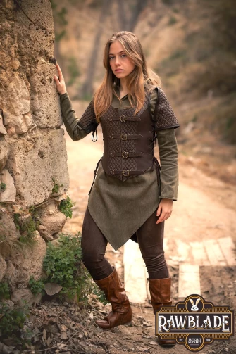 Lyanna Medieval Lether Jerkin - Brown
