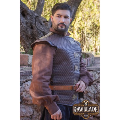 Gilet in pelle Honor Knight - Brown