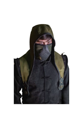 Akku splitleather hood and mask- Green