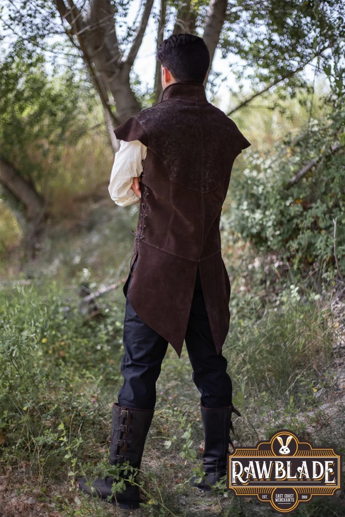 Yalon, long jerkin Deluxe - Brown