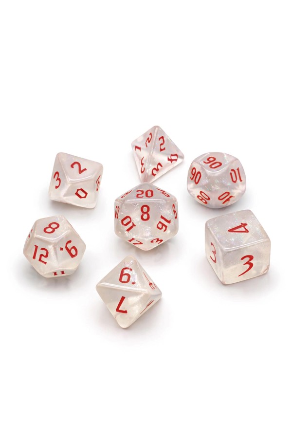 Gothic Iridiscent Dice Set - Crimson Opal