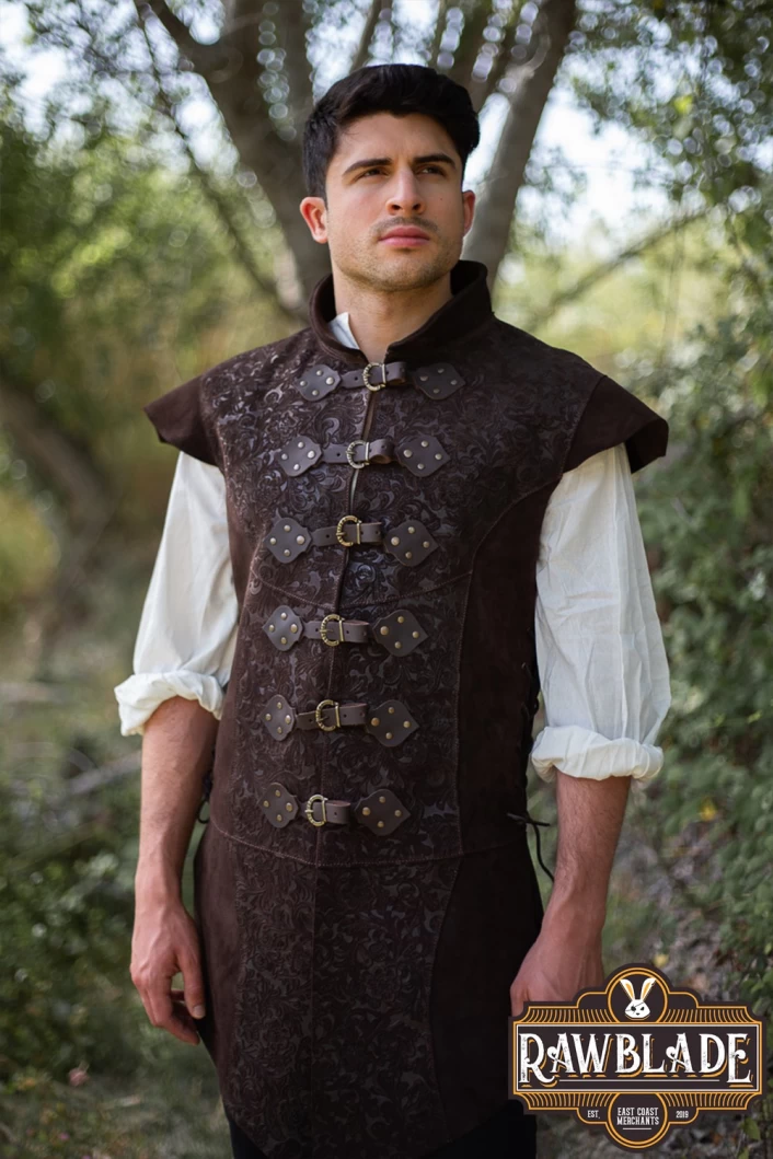 Yalon, long jerkin Deluxe - Brown