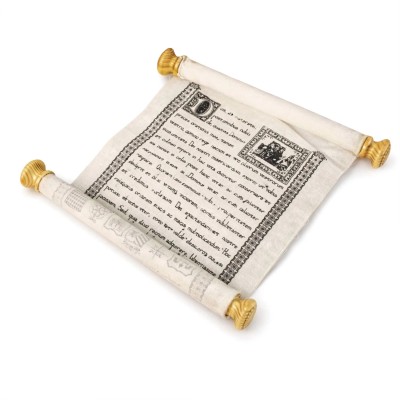 Mittelalterliche Schriftrolle mit Lederriemen