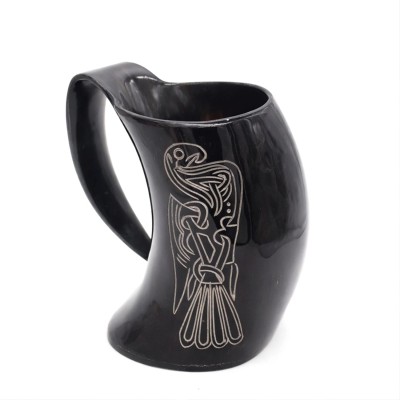 Horn Mug Big Viking Crow