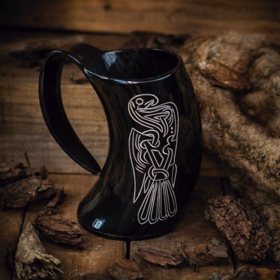 Horn Becher große Wikinger-Krähe