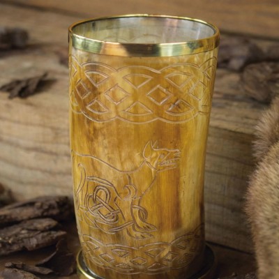Horn Mug Celtic Dog