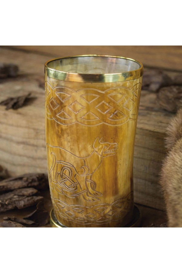 Horn Mug Celtic Dog
