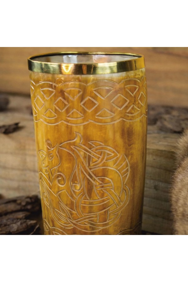 Horn Mug Celtic Horse