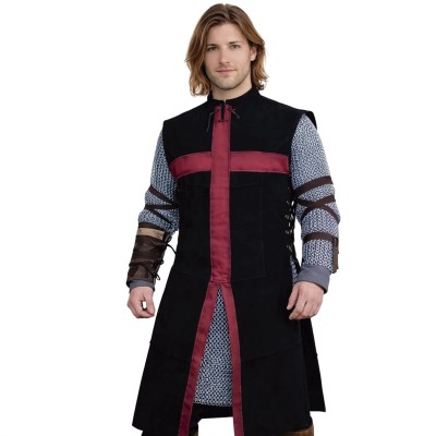 Tabard Rycerza Krzyżowca - Czarny/Czerwony