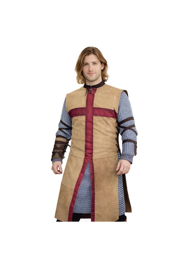 Crussader Knight Tabard - Light Brown/Red