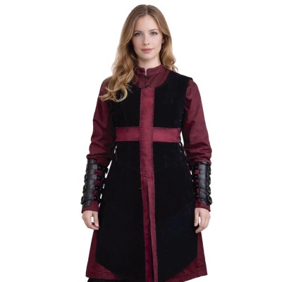 Korsfarerridder-tabard, Kvinde - Sort/Rød