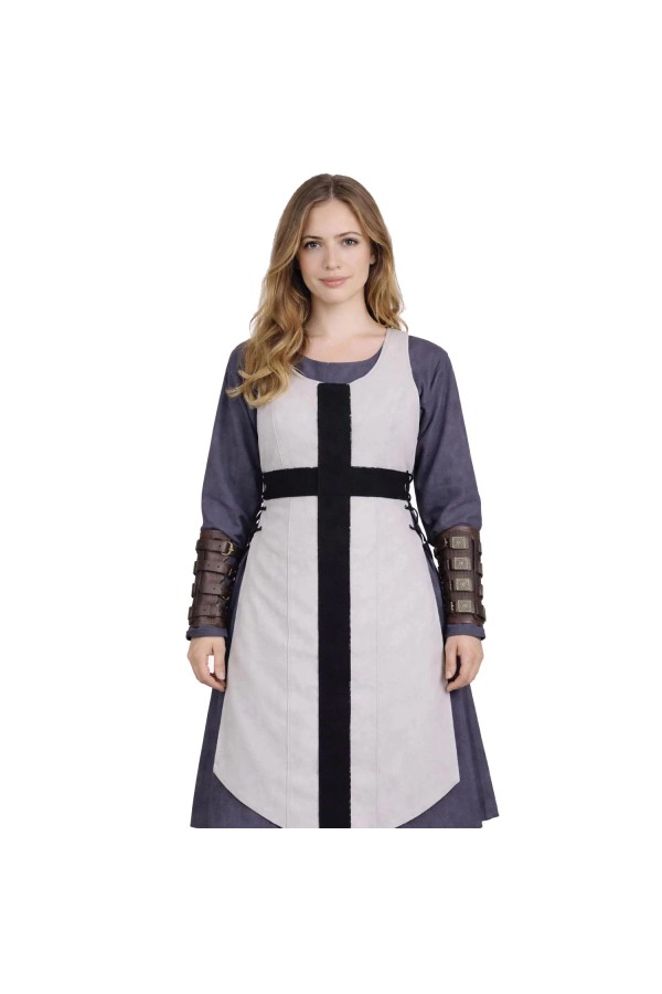 Tabardo de Caballero Cruzado, Mujer - Gris/Negro