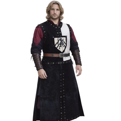 Mordred lædertabard - sort/grå