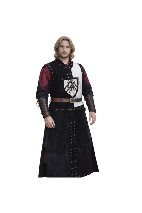 Mordred Skórzany Tabard - Czarny/Szary