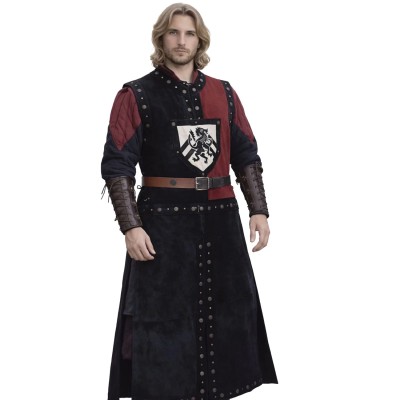 Mordred Leather Tabard - Black/Red