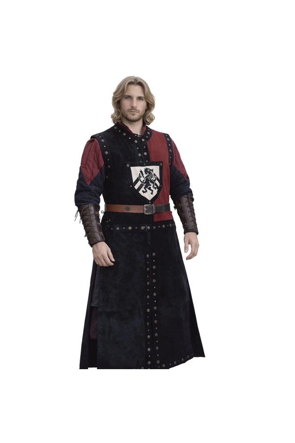 Mordred Leren Tabard - Zwart/Rood