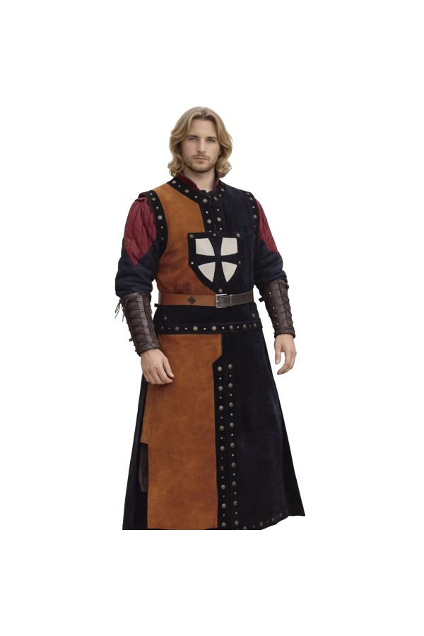 Mordred Leather Tabard - Brown/Blue
