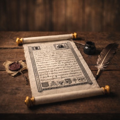 Middeleeuwse rol met leren riem