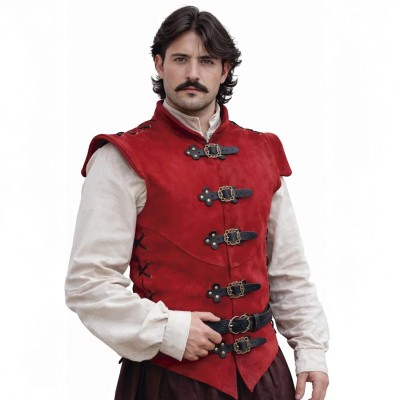 Diego Splitleather Jerkin - Schwarz