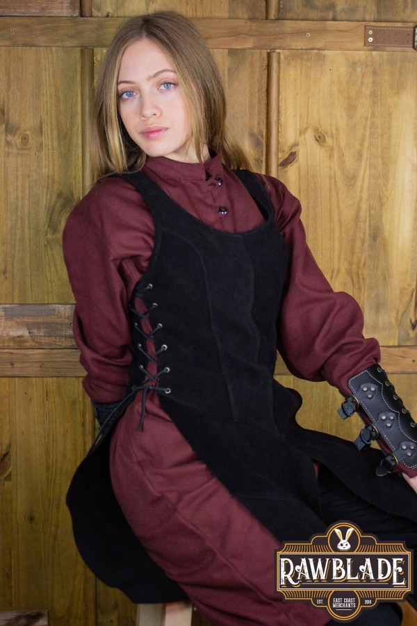Joanne Splitleather Tabard - Black