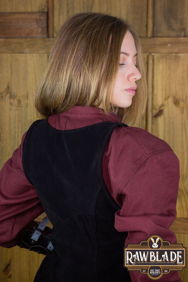 Joanne Splitleather Tabard - Black