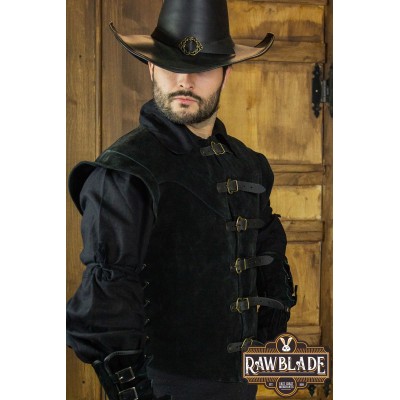Jules Breve Splitleather Jerkin - Nero