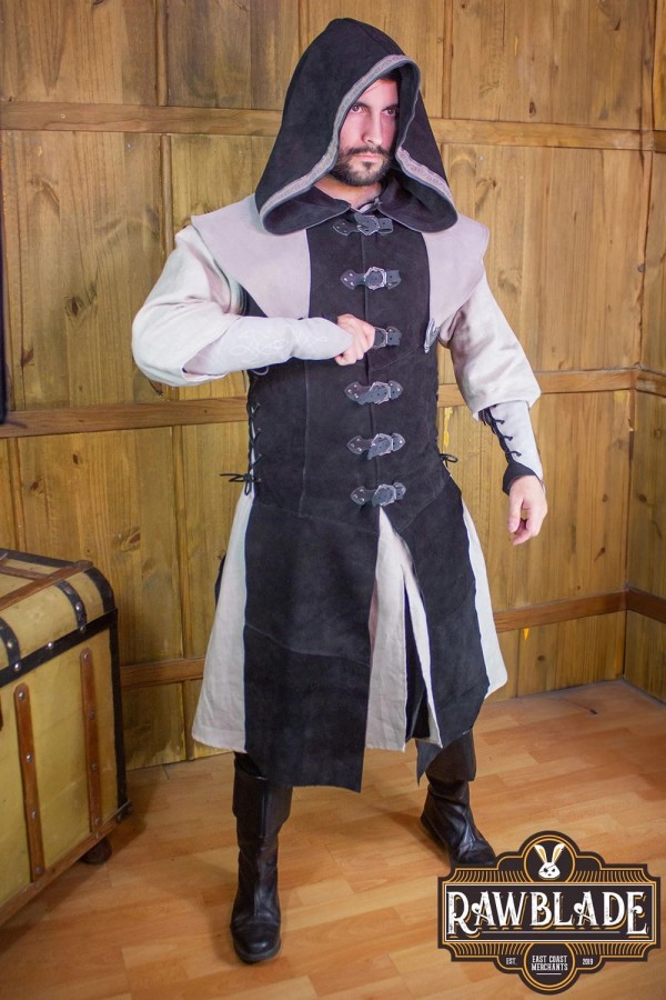 Karanthir Leren Jerkin - Zwart/Grijs