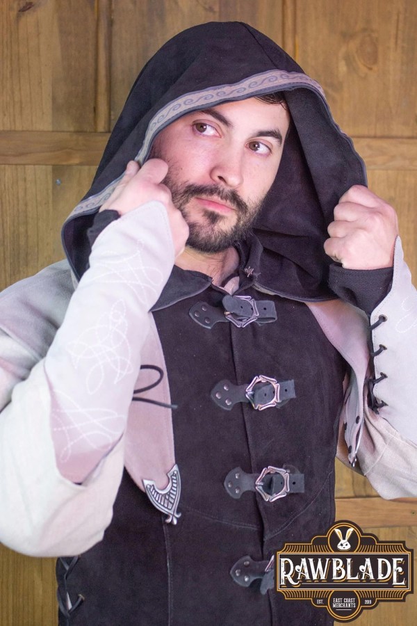 Jeraven de cuero de Karanthir - Negro / Gris