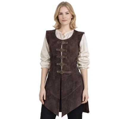 Julienne leren lange bustier
