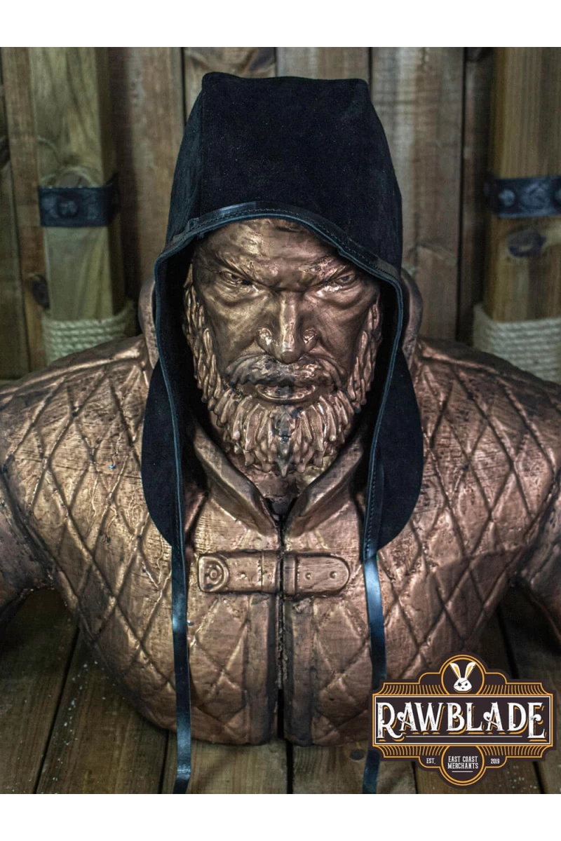 Rouland split leather coif - Black