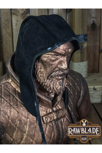 Rouland split leather coif - Black