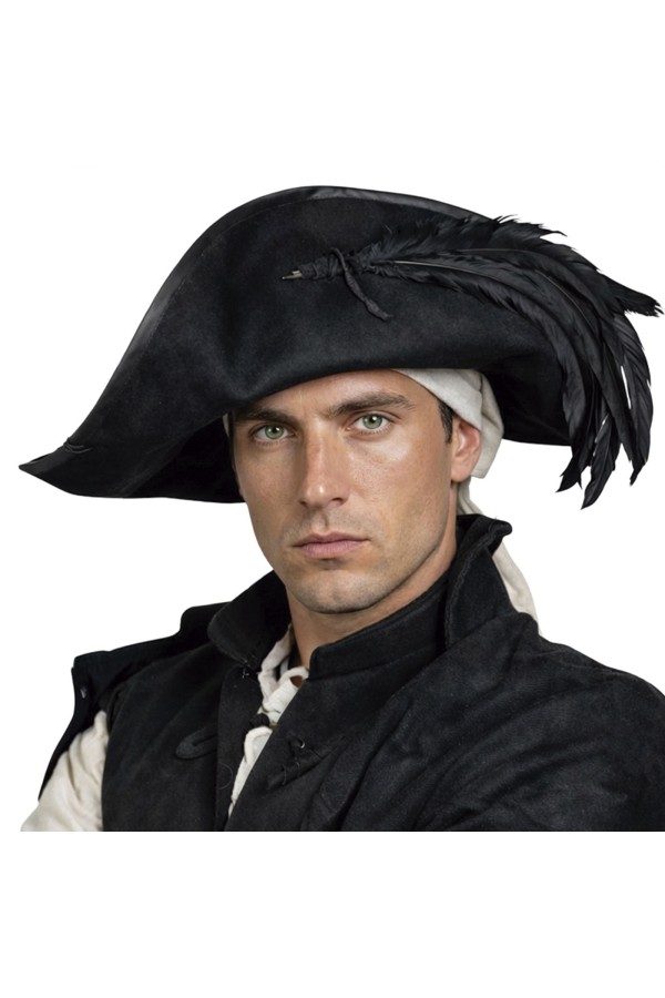 Kapelusz kapitana Teague'a z piórami - Splitleather
