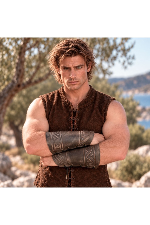 Thessios, 4mm Hardened Leather Bracers