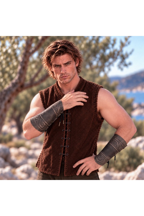 Thessios, 4mm Hardened Leather Bracers
