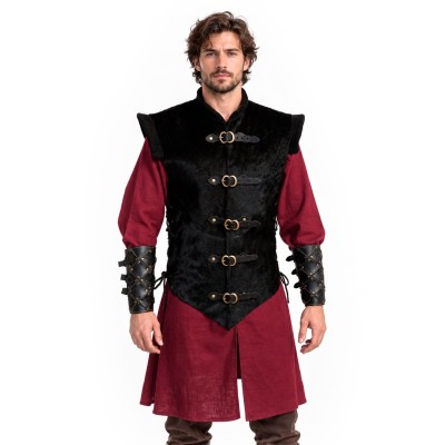 Outlander, Weste aus naturbelassenem Rindsleder mit Fell