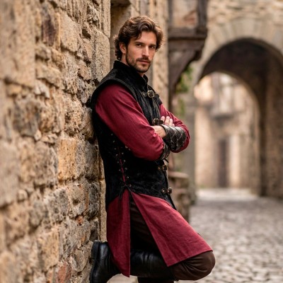 Outlander, cuirasse en cuir de vachette naturel avec poils