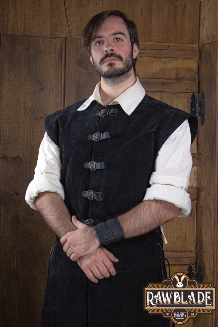 Jules Leather  Jerkin Short - Black