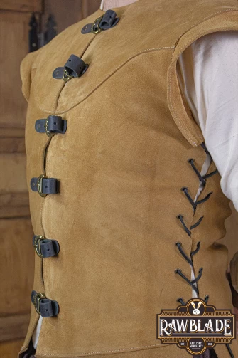 Jules Leather Jerkin Long - Brown