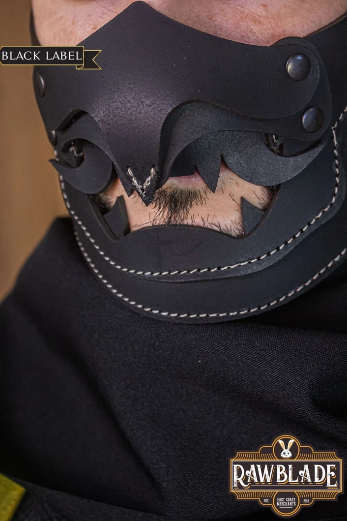 Leather Mempo Matsu - Black