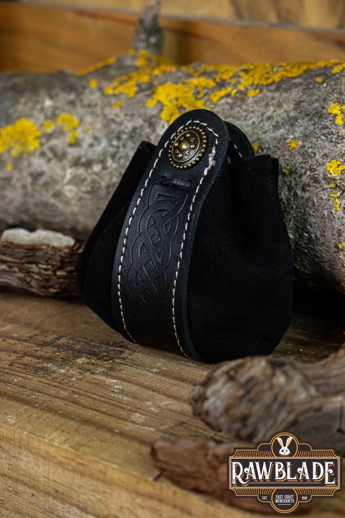 Wanderer Pouch Small - Black Splitleather