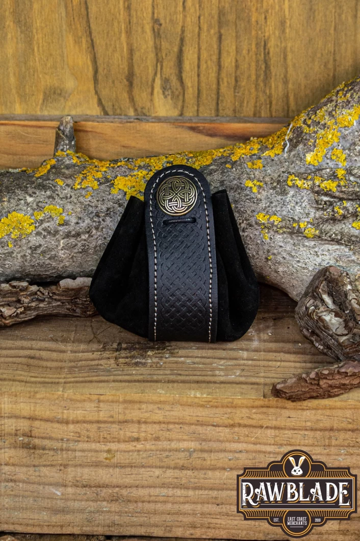 Wanderer Pouch Big - Black Splitleather