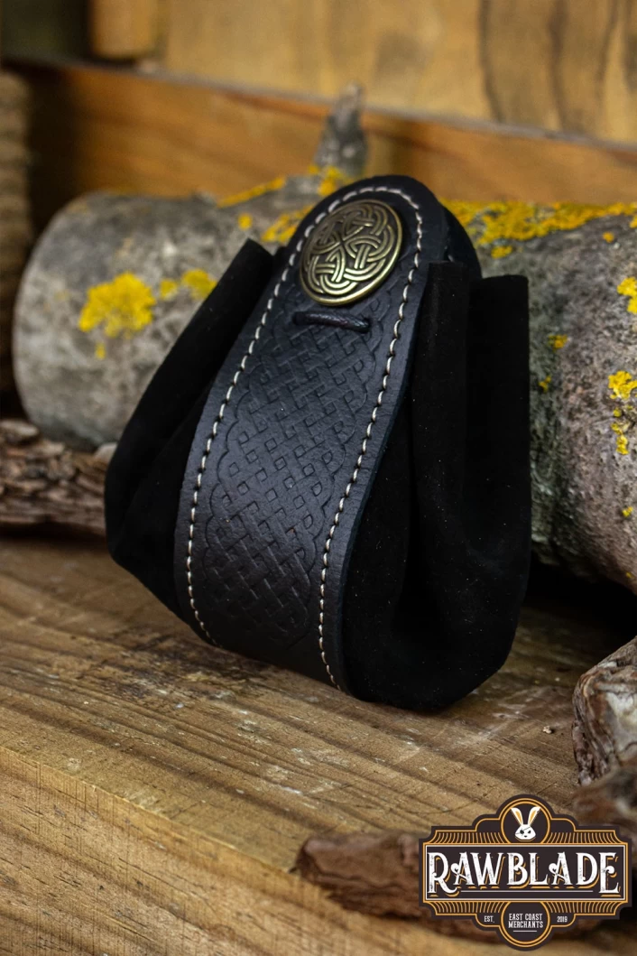 Wanderer Pouch Big - Black Splitleather