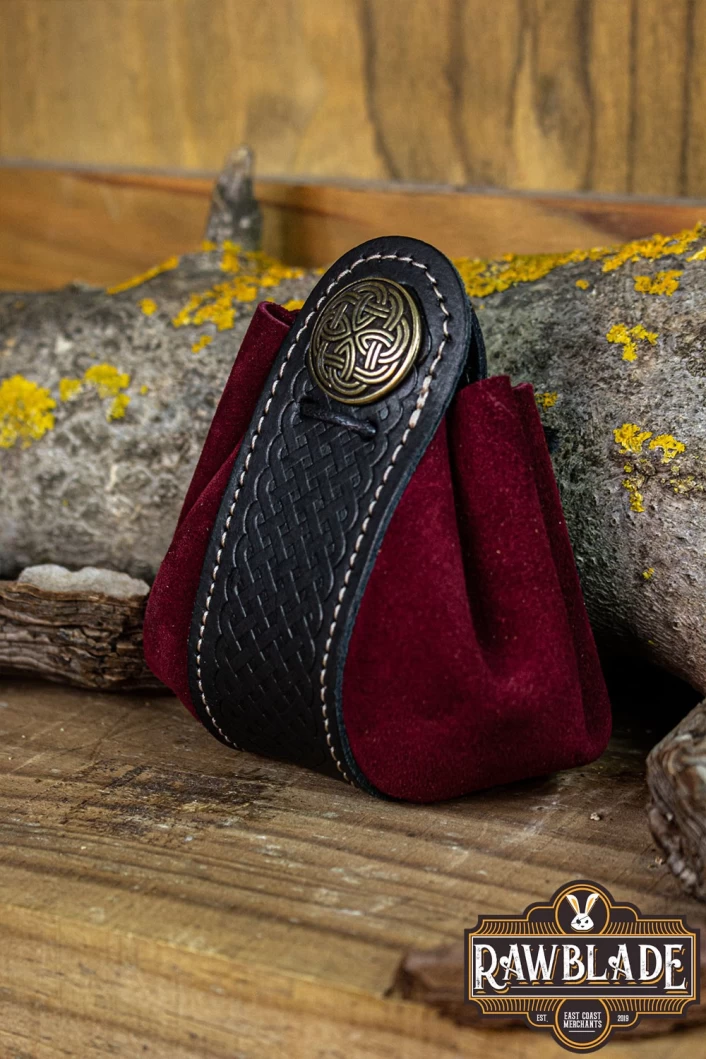 Wanderer Pouch Big - Blood Red Splitleather