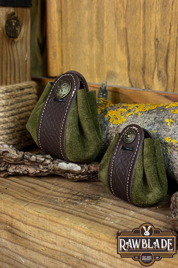 Wanderer Pouch Big - Forest Green Splitleather