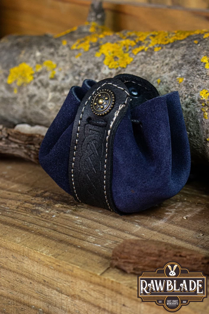 Wanderer Pouch Small - Deep Blue Splitleather
