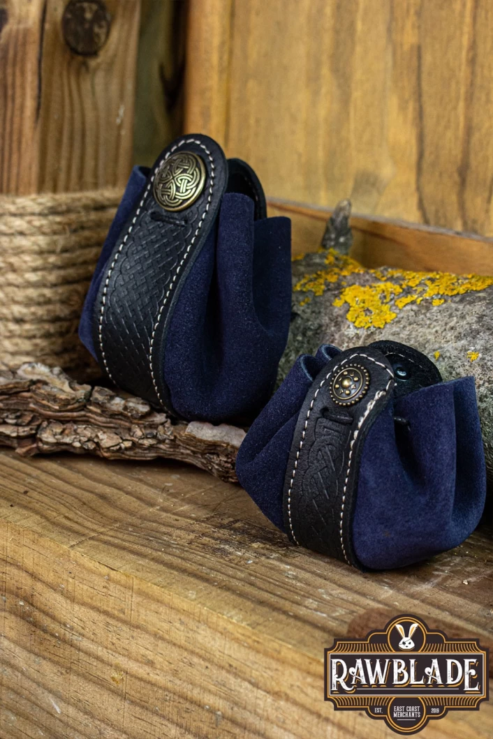 Wanderer Pouch Small - Deep Blue Splitleather