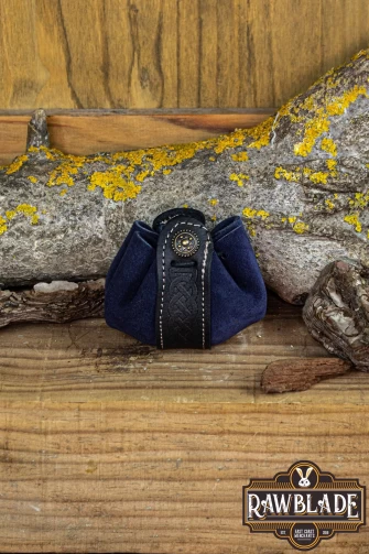 Wanderer Pouch Small - Deep Blue Splitleather