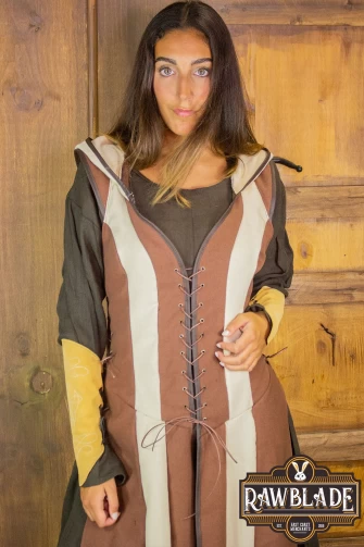 Arylith Archer Cotton Tunic - Brown/Beige