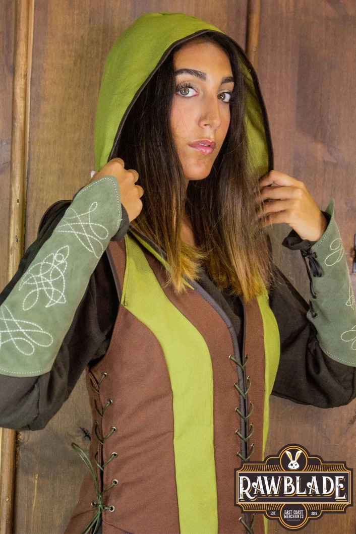 Arylith Archer Cotton Tunic - Brown/Green