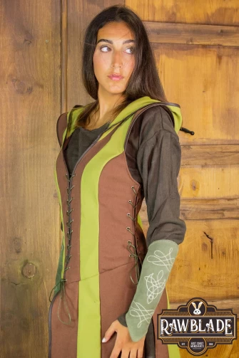 Arylith Archer Cotton Tunic - Brown/Green